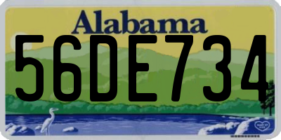 AL license plate 56DE734