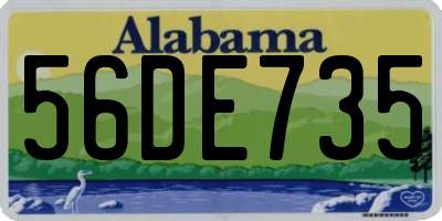 AL license plate 56DE735