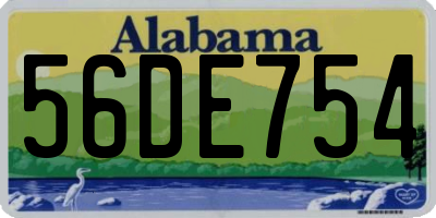 AL license plate 56DE754