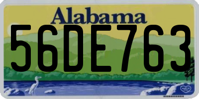 AL license plate 56DE763