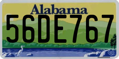 AL license plate 56DE767