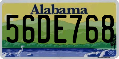 AL license plate 56DE768