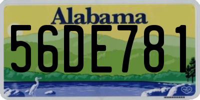 AL license plate 56DE781