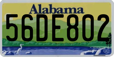 AL license plate 56DE802