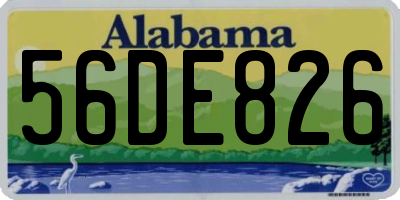 AL license plate 56DE826