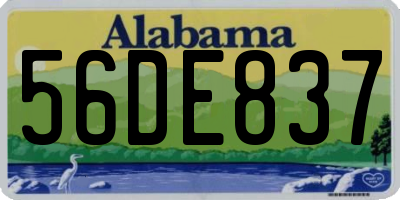 AL license plate 56DE837
