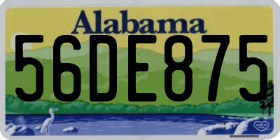 AL license plate 56DE875