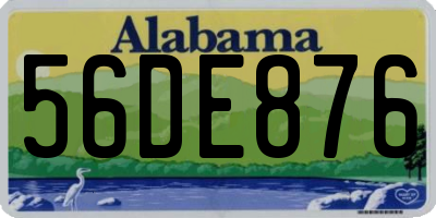 AL license plate 56DE876