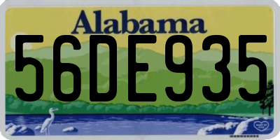 AL license plate 56DE935