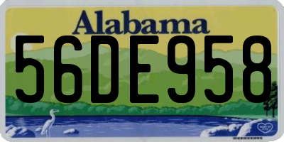 AL license plate 56DE958