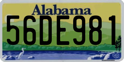 AL license plate 56DE981