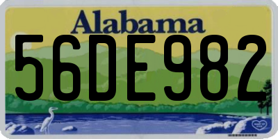 AL license plate 56DE982