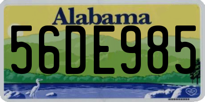 AL license plate 56DE985