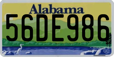 AL license plate 56DE986