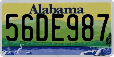 AL license plate 56DE987