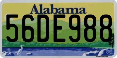 AL license plate 56DE988
