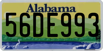 AL license plate 56DE993