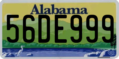 AL license plate 56DE999