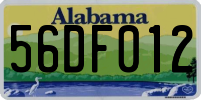 AL license plate 56DF012