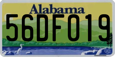 AL license plate 56DF019