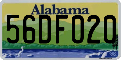AL license plate 56DF020