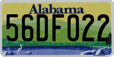 AL license plate 56DF022
