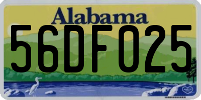 AL license plate 56DF025