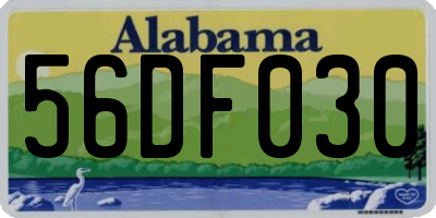 AL license plate 56DF030