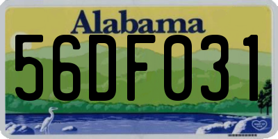 AL license plate 56DF031
