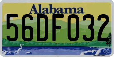 AL license plate 56DF032