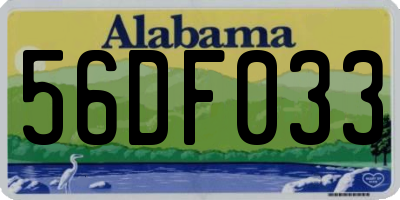 AL license plate 56DF033