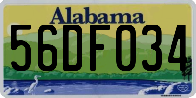 AL license plate 56DF034