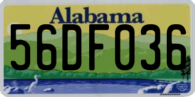AL license plate 56DF036