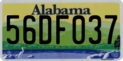 AL license plate 56DF037