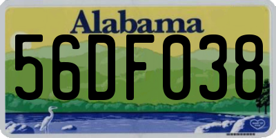 AL license plate 56DF038