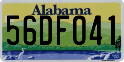 AL license plate 56DF041