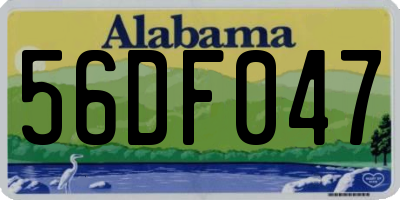 AL license plate 56DF047