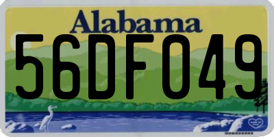 AL license plate 56DF049