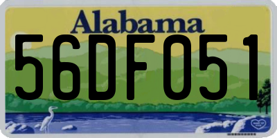 AL license plate 56DF051