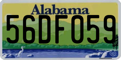 AL license plate 56DF059