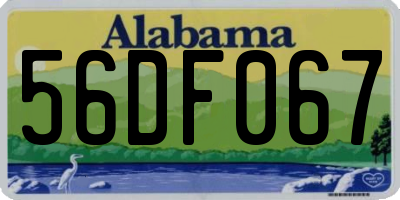 AL license plate 56DF067