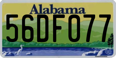 AL license plate 56DF077