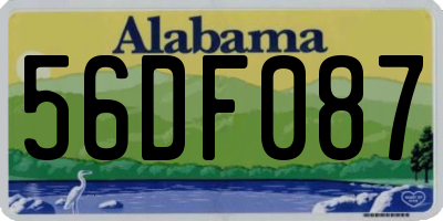 AL license plate 56DF087