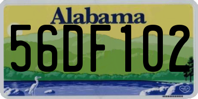 AL license plate 56DF102