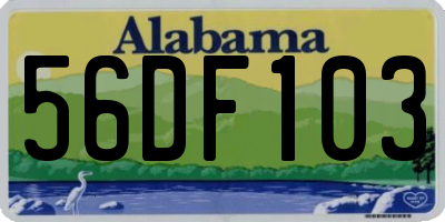 AL license plate 56DF103