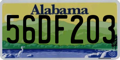AL license plate 56DF203