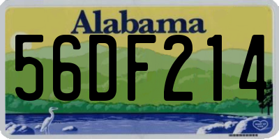 AL license plate 56DF214