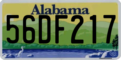 AL license plate 56DF217