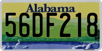 AL license plate 56DF218