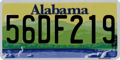 AL license plate 56DF219